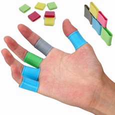 [5개묶음] 손가락보호대 실리콘 골무 관절 마디 아대 밴 핑거밴드 골프 gt0+YH, 소-그린