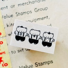 Ikhanko 木製印章 三隻小熊, 1個