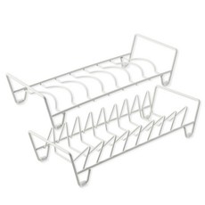 긱보드 감성 그릇 접시 꽂이 정리대 2종 세트, 화이트