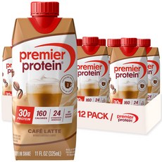 프리미어 프로틴 쉐이크 피치 & 크림 단백질 30g 무 Premier Protein Shake Café Latte with Caffeine for Energy – 30g P, 1개, 카페 라떼