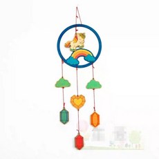 手工DIY捕夢網風鈴材料包 森系創意DIY 幼兒園教室室內裝飾清新風鈴, 天馬款（材料包）不含顏料, 1個