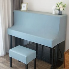 피아노커버 덮개 건반 걸상, 2인용 길이 77cm 39cm 17cm, 1개, 스탠딩 피아노 커버-가죽-라이트블루