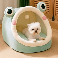 바이샌드 강아지 고양이 집 하우스, 1개, 스카이개구리