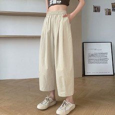 ORZQU 봄 여성 와이드 팬츠 패션 캐주얼 루즈핏 하이웨스트 와이드 팬츠