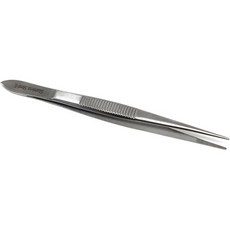 시편 겸자 스테인리스 스틸 실험실 핀셋 정밀 톱니 모양 팁4.5인치 스트레이트, 4.5" Straight