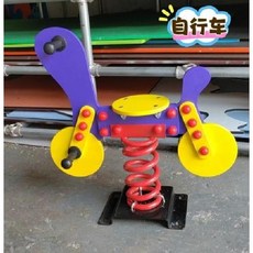 스프링 목마 흔들의자 흔들말 동물 야외 시소 말타기, S. 푸른