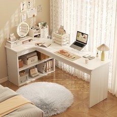 L형책상 수납형 컴퓨터 책상 1인용 서재 코너 다용도 책장세트 응접실 서재, 왼쪽, A