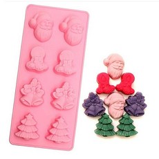 산타 종 트리 비누 성탄 4종8구 실리콘몰드, 상세페이지 참조, 1개