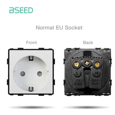 BSEED Wifi 1 2 3Gang 터치 스마트 스위치 기능 부품 Tuya 라이프 App 호환 EU 소켓 유리 전면 패널 예비, 01 EU, 19 EU Socket Part