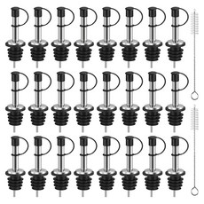 주류 푸어 24개 스테인리스 스틸 와인 병 푸어러 캡 포함 스피드 와인 병 푸어러 스토퍼 포함 스피드 보틀 푸어러 주류 병용 오일 병용 (내장 공기 구멍) (24개), 주류 푸어 24개, 스테인리스 스틸 와인 병 푸어러,