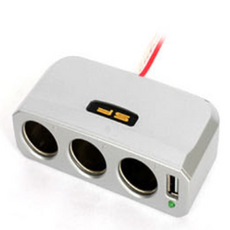 뭉구카 SF 국내산 실버 토스3소켓 차량용 USB 1포트 멀티3소켓 시거잭 확장 분배기 충전 12V 24V 자동차 전원허브 캠핑 차박용 화물차 트럭 버스 택시 승용차, 3구, 1개