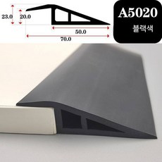 로봇 청소기 경사로 패드 입구 문턱 경사판 PVC 접근 램프, AF_블랙A5020하단5020mm낙하, 1개