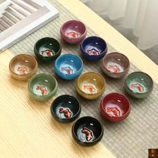 물고기 찻잔 소주잔 다기 사케 술잔 선물 세트 인싸템 AD 1개, F세트 * 12개, 12개