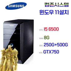 삼성 컴퓨터 본체 정품 윈11설치 사무용 게임용 고성능 데스크탑 본체, 750GB, 16GB, WIN11 Home, 지티엑스 750, I5 6500