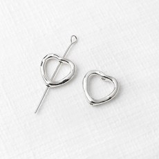 비즈아이 [7098-09]메탈펜던트 공간하트통과형 14mm OR 1개