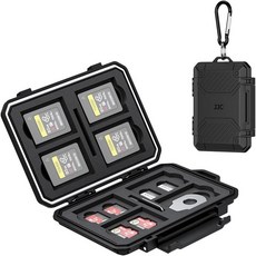 8개의 SD 12 TF와 2개의 나노 SIM 카드용 JJC 슬림 메모리 카드 케이스 IP67 방수 충격 방지 먼지 컴팩트 사이즈 및 휴대용 SDHC SDXC TF 마이크로 홀더