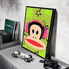 P-Paul Frank 포스터 스티커 벽화 그림 자기 접착성 벽 데칼 침실 거실 홈 HD 장식 선물, 2. Black18