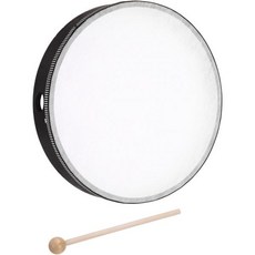 메카닉시티 1개 손드럼 음악 타악기 10인치 목재 프레임 드럼 세트 스틱 포함 악기 교육 가정 파티 공연 용품 검정색, Black