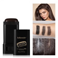 1+1 [3초 만에 완성되는 염색] 방수 및 땀 방지 헤어 스타일링 스틱 새치 커버 필수템 식물성 재생 염모봉 헤어라인 커버스틱, [21g+21g] 블랙+브라운