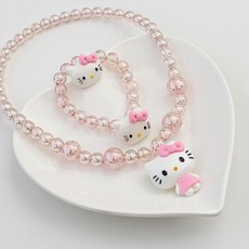 스위티영 헬로 키티 목걸이 팔찌 반지 세트