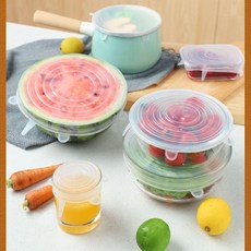 食品級矽膠保鮮蓋，密封碗蓋，適用多種容器, 1個, 食品級硅膠特厚款,6號 6-7.5cm 3只裝