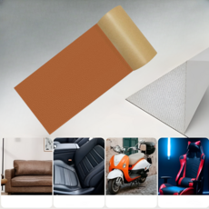 자체 접착식 가죽 리페어 패치 롤 보수 스티커 시트지, 연브라운