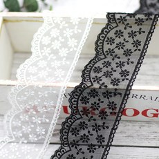 7마 TR레이스] 7.5cm 눈꽃송이 망사 2color(98259), 블랙, 1개