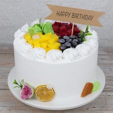 모형 케이크 생일 소품 파티용품 촬영용 샘플 스튜디오 케잌 클레이, 6인치, 블랙 H31