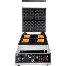 상업용 와플 메이커 4Pc 논스틱 1750W 전기 기계 110V 온도 및 시간 제어 직사각형 베이커리용 레스토랑 키오스크 캔틴, 1개