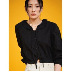 브랜드정품 에잇세컨즈 8SECONDS 코튼 레이스 긴팔 블라우스 블랙 286114