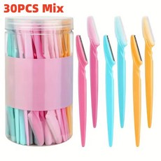로본 눈썹 정리기 메이크업 도구 면도기 얼굴 및 몸 털 제거기 여성용 정리, 30pcs Multicolor