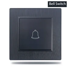 검정색 초인종 벽 스위치 브러시 프레임 전기 유선 필요, 01 AC110-250V, 01 EU 표준, 1. Doorbell