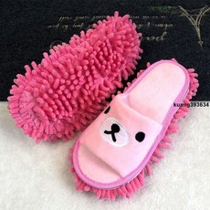 懶人擦地鞋套 四季露趾日韓懶人擦地板拖鞋 家居靜音可拆洗清潔拖鞋, 1個, 綠小熊,S（適合35-38碼）