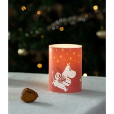 핀란드 뮬라 무민 LED 캔들 Gifts 10cm, Red