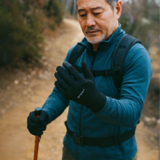 꿈이있는집 등산장갑 겨울용 방한 방수 하이킹 용품, 1개, 매트 블랙