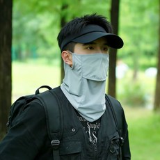 防晒面罩女夏季遮全脸防紫外线冰丝护颈脖子遮阳口罩骑行开车透气