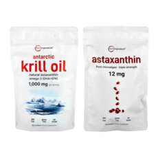 마이크로 인그리디언츠 혈행 항산화 에너지 밸런스 케어 세트 / 크릴오일 + 아스타잔틴