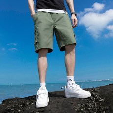 M-8XL大尺寸多口袋工裝短褲 純棉耐磨工作短褲 鬆緊腰大口袋短褲 男生多口袋機能短褲【台灣現貨】