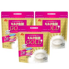 [모리나가 직판]어른을 위한 분유 우유 생활 GOLD 300g 3봉(약 45회분) 어른의 건강을 서포트하는 6대성분 칼슘 철 중쇄 지방산 락토페린 비피더스균 BB536 실드 유산균, 3개