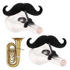 브라스타슈 - 작은 섕크 트롬본 또는 바리톤 마우스피스를 위한 오리지널 클립온 콧수염(트롬본/바리톤/유포늄(소형)), 2-Pack/ Tuba or Sousaphone XL