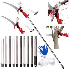 고지가위 고지톱 전지가위 10단 조립식 장대 톱 나무 가지치기 전지톱 원예용 전정 가위 과수원 정원 절단기 강력 파워 다용도, 1개