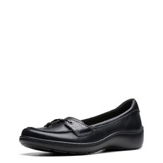Clarks 여성용 Cora Haley 로퍼 블랙 가죽