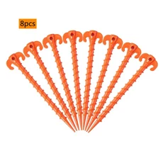 야외 캠핑 여행 텐트 네일 그라운드 네일 말뚝 플라스틱 모래 말뚝 여행 해변 텐트 말뚝 P 3 개 5 개, 03 orange8Pcs