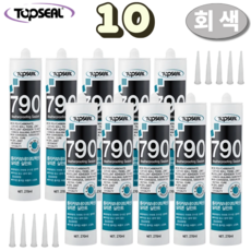 탑씰 790 렉산 외장용 회색 실리콘 실란트 270ml 노즐포함, 10개