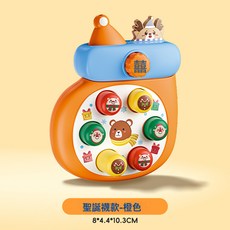 DFMEI 迷你掌上打地鼠兒童玩具解壓小玩具早教玩具男女孩益智按壓小玩具, 如圖, 襪子款-橙色【打地鼠+吹口哨+可轉動】★★