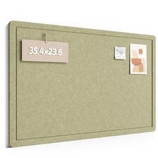 Fluxynara 대형 게시판 119.9 x 89.9cm(47 35.4인치) 코르크 보드 대체품 24개의 안전한 탈착식 접착 탭 홈 오피스 교실 침실 벽 입구용 접이, 올리브 그린