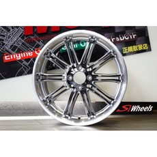 FK鋁圈 17吋 5/108 HS191 高亮銀面陽極黑車邊 鋁合金輪圈, 1個