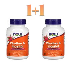 1+1 나우푸드 콜린 이노시톨 250mg 식물성 100베지 캡슐 2개, 100정