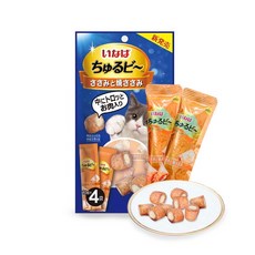[오늘까까] 이나바 츄르비 고양이 간식, 4개, 40g, 혼합맛(닭가슴살/구운닭가슴살)