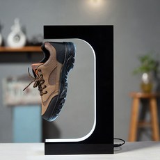 懸浮鞋架 旋转鞋架 磁懸浮鞋子展示架 旋轉發光亞克力球鞋展示台, 1個, 外貿款E型白燈鞋架